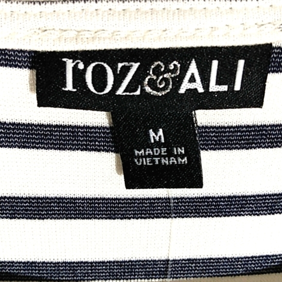 ROZ & ALI BLACK WHITE FIT & FLARE DRESS SIZE MED - Picture 5 of 10